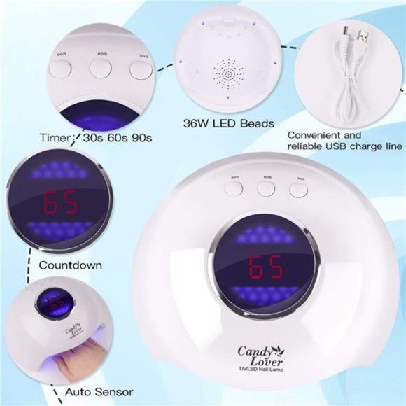 Gel Nail Polish Kit with 36W Lamp - Picture 4 of 7